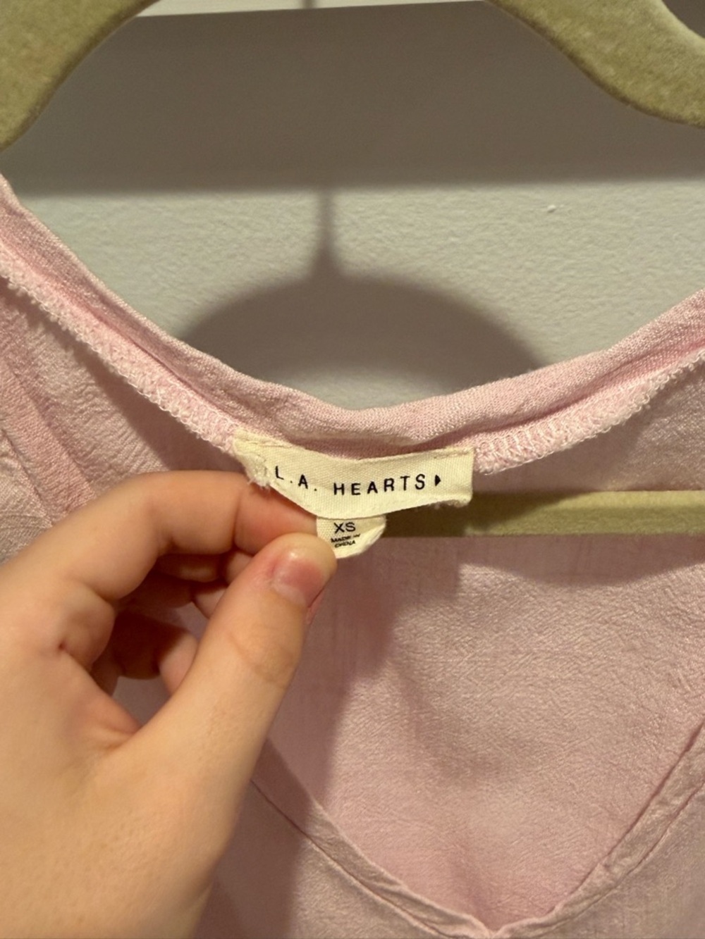 Light Pink V-Neck Ruffle Tank - Picture 2 of 3
